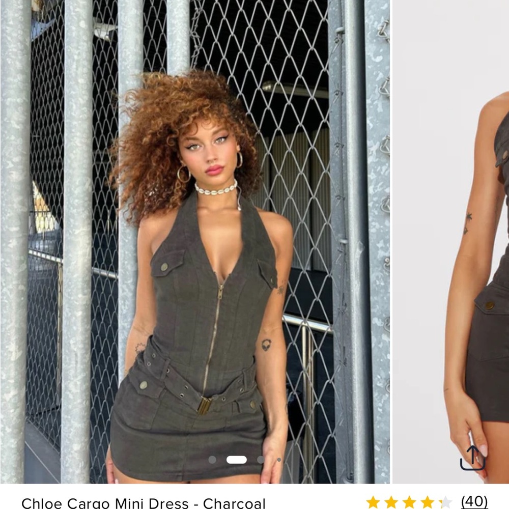 Fashion Nova Gray Halter Bodycon Mini Dress